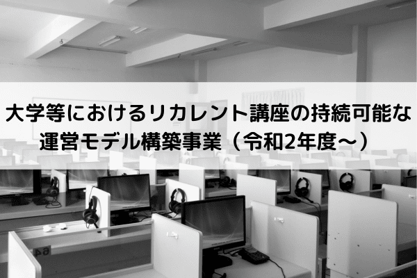 大学等におけるリカレント講座の持続可能な運営モデル構築事業（令和2年度～）